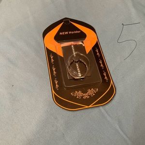 Black metal phone ring stand with sparkling accents